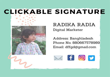 I will create professional clickable HTML email signature with review