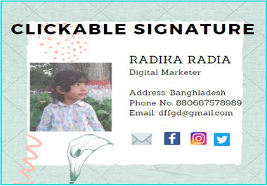 I will create professional clickable HTML email signature with review