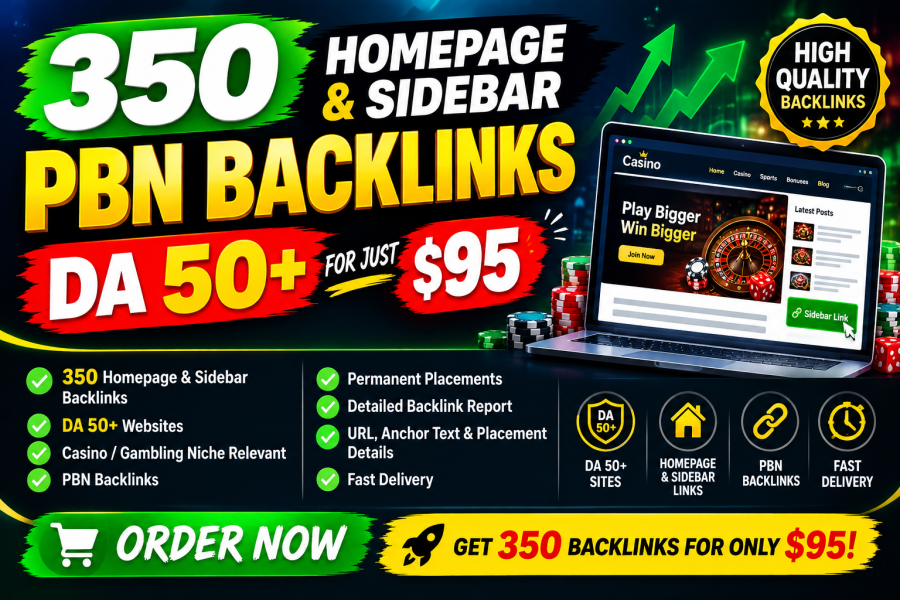 Premium Websites 350 Homepage & Sidebar PBN Backlinks DA 50+ 