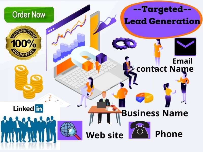 Targeted Lead generation Email list & linkedin, web research, business email
