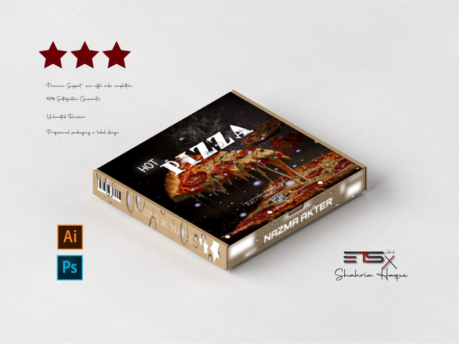 I will do Professional Pizza box and Packaging label 