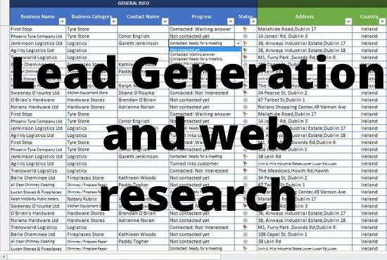 I will do lead generation and data entry 