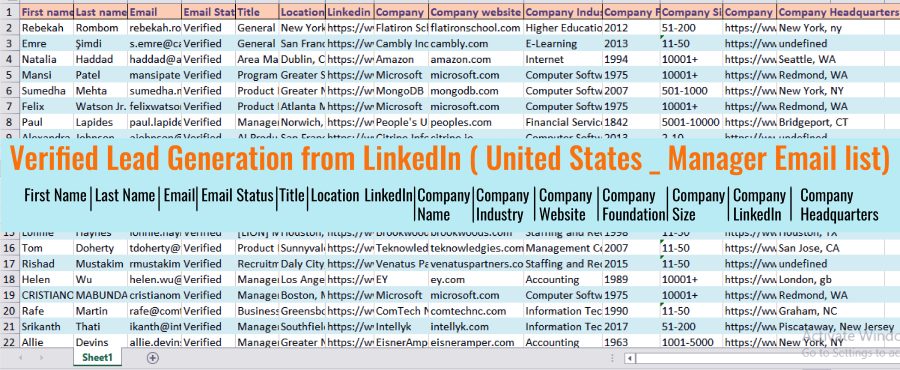 I'll provide targeted 1k leads any City any Country any niches 