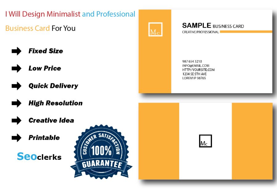 Make minimalist and professional business card for you