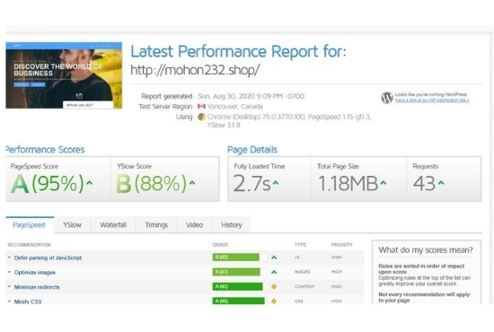 I Will do worldpress speed optimization and speed up worldpress site with gtmetrix