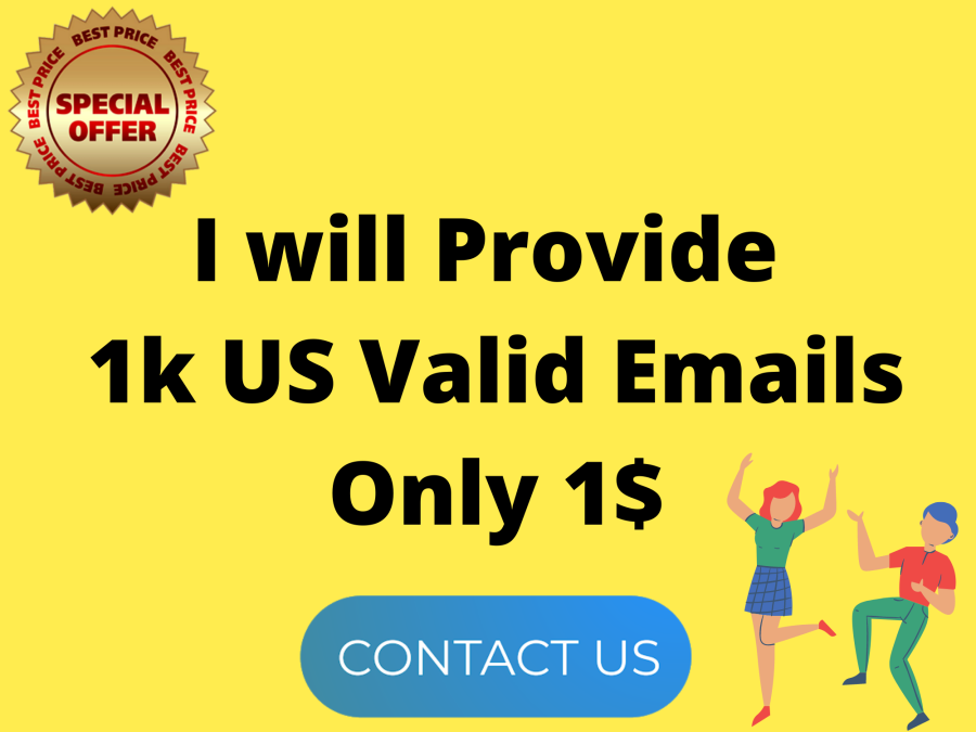 I will Provide 1k US valid Emails for grow your business