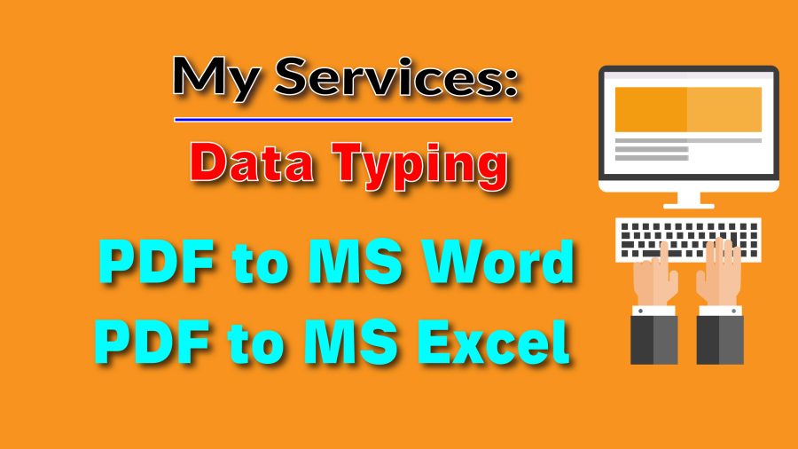 I will do data typing PDF to MS Word and MS Excel