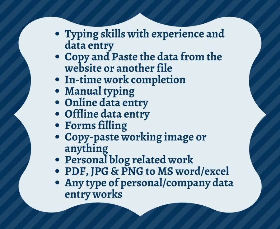Data Entry, Copy Paste, Typing, MS Excel, MS Word, Text Document, Google sheet Etc. in 24 hours.