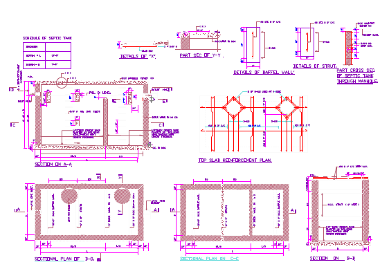 Septic tank design for a super structure.