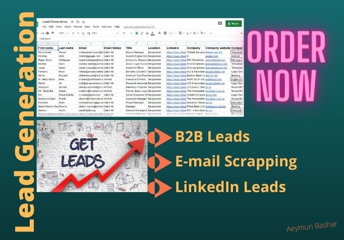 I will do targeted B2B Lead generation, Web Research and E-mail Listing