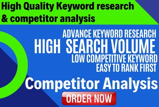 I will do search Engine Optimized Keyword research and Competitor analysis 