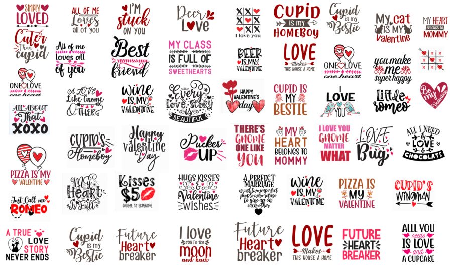 deliver 200 valentine quotes t shirt design typography vector svg