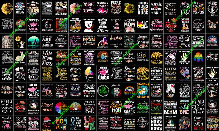 Send 2800 PNG files Tshirt Design Mother Family for Print On Demand