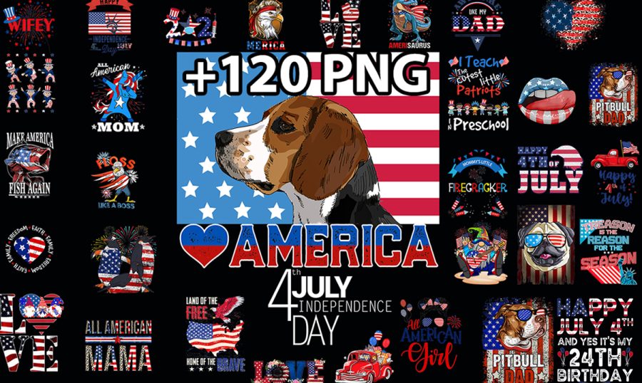Send 120 Tshirt Design PNG Bundle 4th Of July America, Flag US Print On Demand