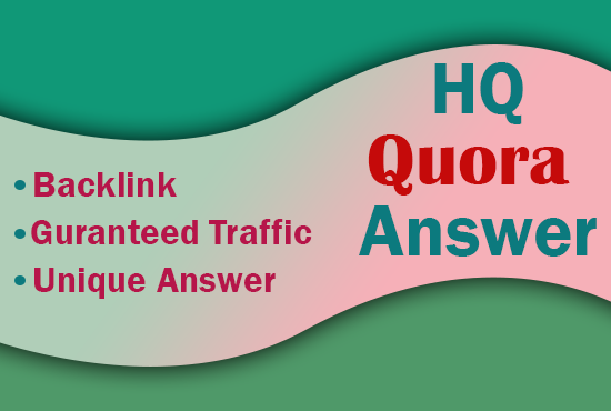 I Provide 50+ High DA ,PA Quora Answers Backlink 