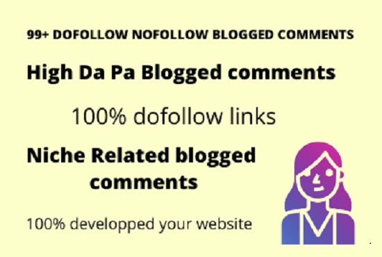 I will provided blogged comments backlinks Manually posted 15