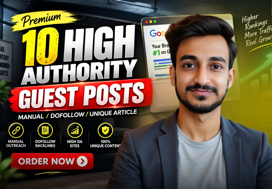 10 PREMIUM SEO Guest Post Backlinks On DA/DR50+ - All Niches Accepted