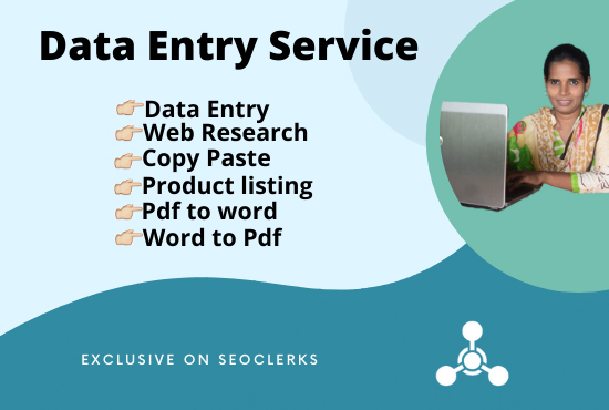 I will do data entry, copy paste, and web research services