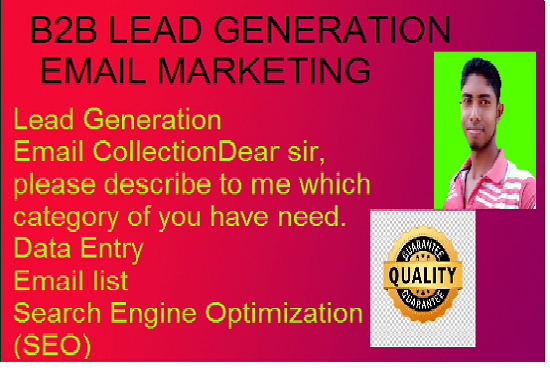 I will be do expert assistant for your, b2b lead generation email and data collection