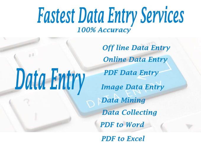 I will complete any data entry work in 24 hours