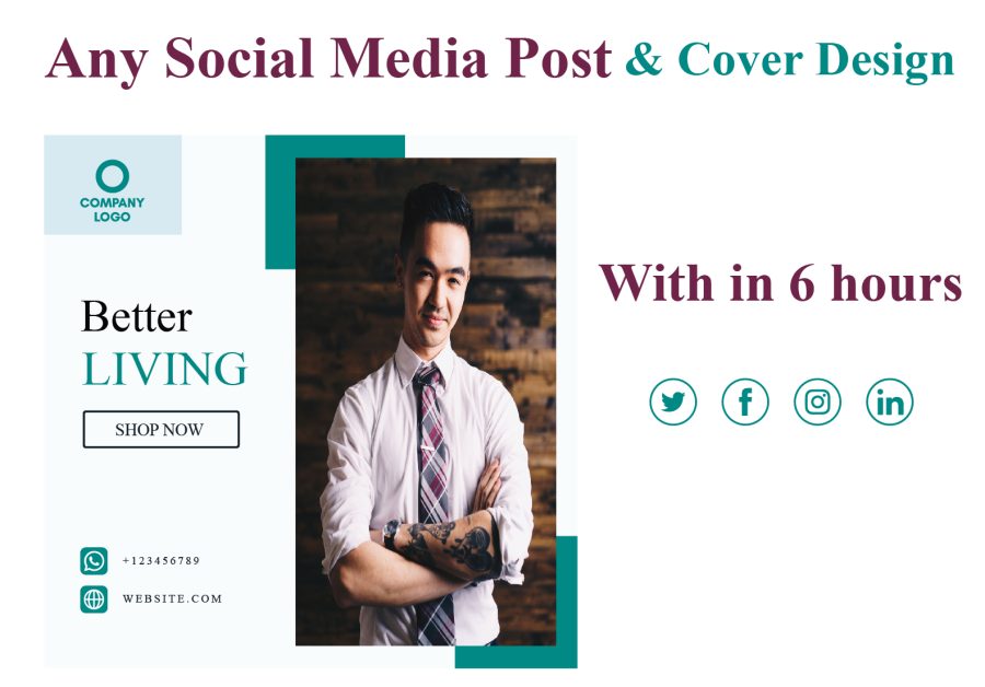 I will professionally design any social media post & cover design