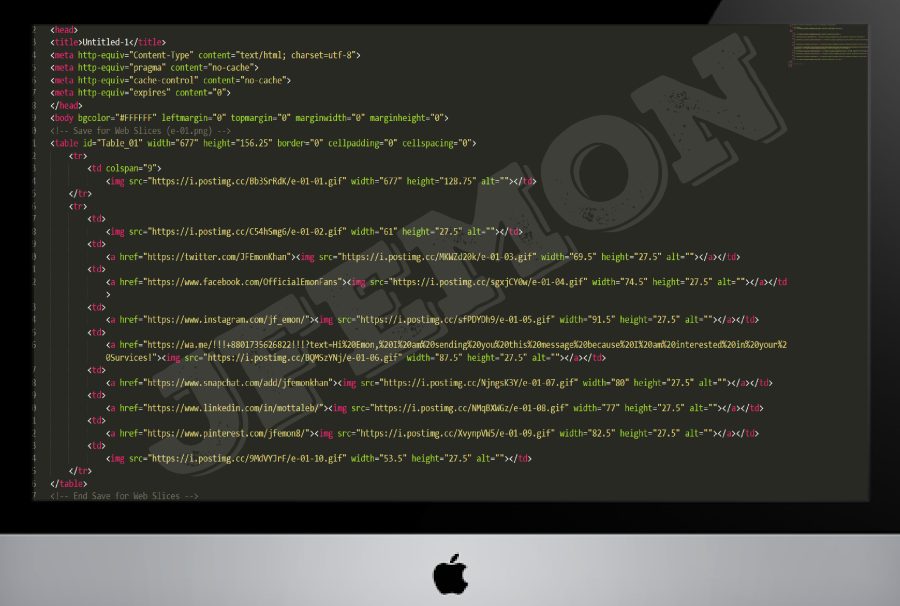 Design and Code Professional Clickable HTML Email Signature