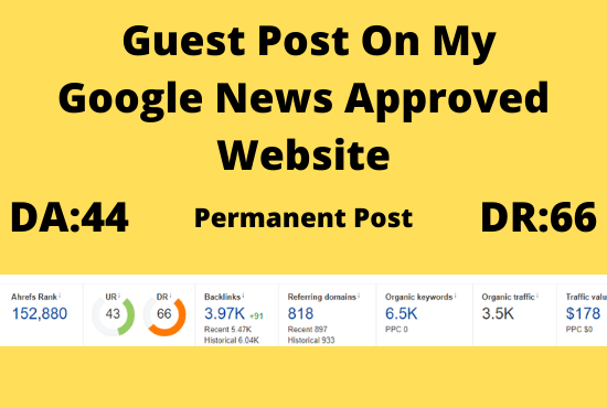 publish guest post on my da44 google news approved website