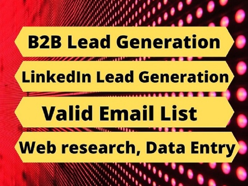 I will do B2B Lead Generation, web research, Data entry, Email list