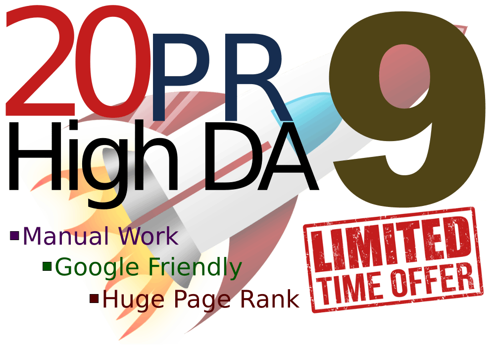 Manually Do 20 Pr9 High Authority DA Backlinks 2021 Best Results..