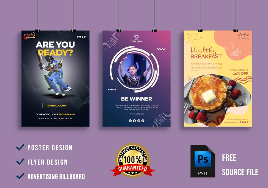 I will design poster, flyer and advertising billboard
