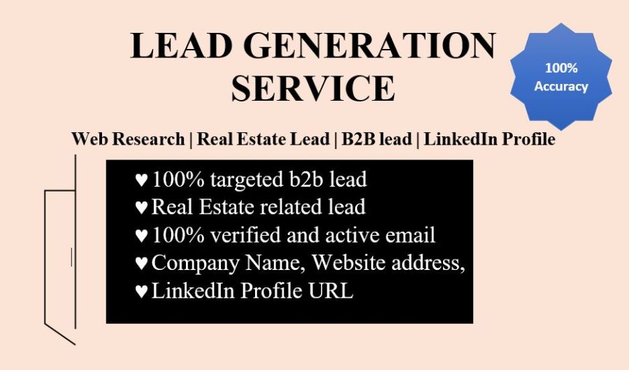 100 percent verified and Accurate Lead Generation Service ( 30 leads in per order)