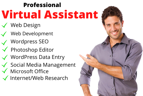 I will do virtual assistant as web designer