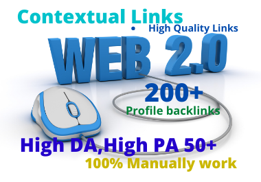 I will create 100 high DA super authority web 2 .0 backlinks.