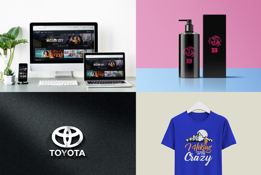 I will create realistic mock-ups of logo,T-shirt, Website & any others 5 mockups