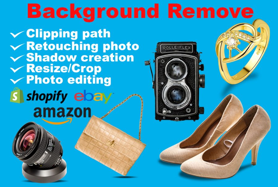I will do shopify, ebay, amazon product photo background removal 2 image