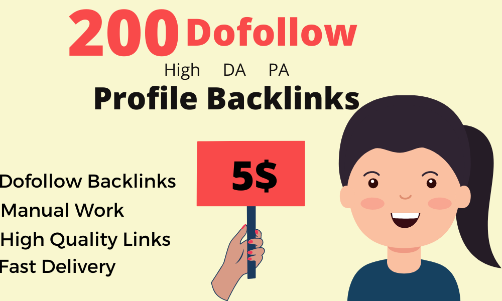 I will do 200 high da profile backlinks manually 