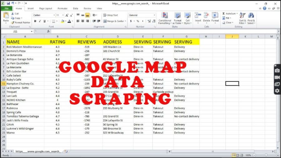 I will do google map data scraping (500 records)