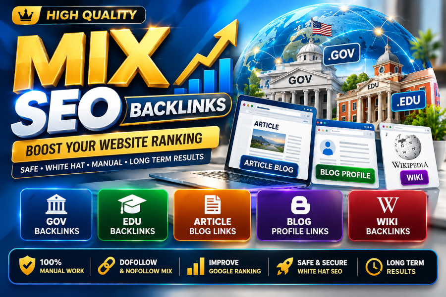 Mixed backlinks with EDU GOV blog comment profile and wiki links