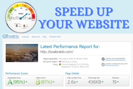 I will WordPress speed optimization, optimize WordPress, page speed