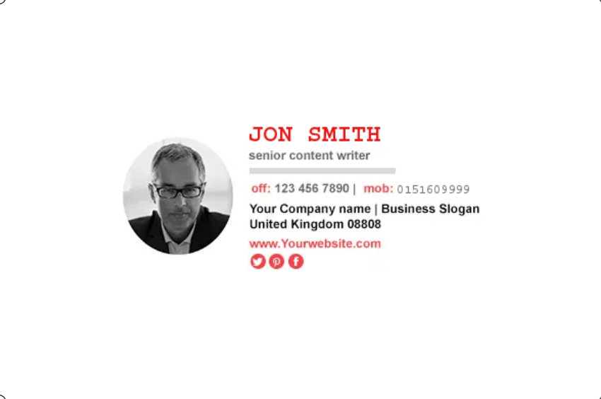 I will make a clickable HTML email signature for outlook, gmail etc