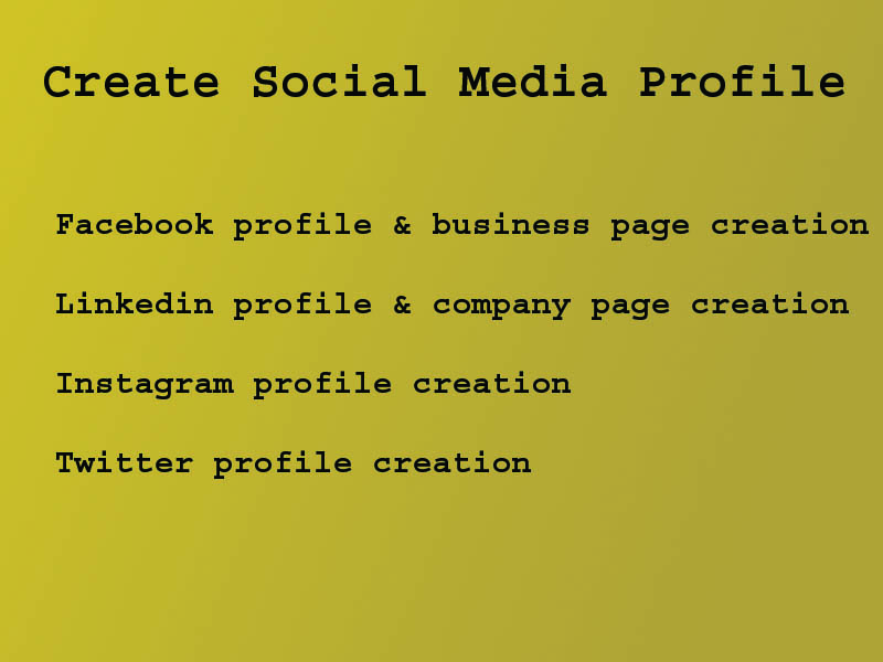 Social media account and business page create