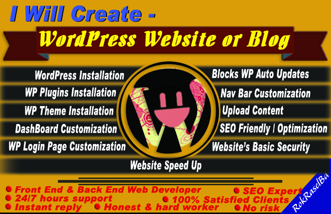 I will create WordPress Website or Blog, Personal Portfolio, Business
