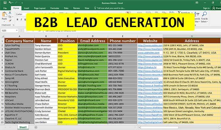I will do b2b lead generation Nish targeted email list web scraping web Research