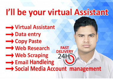I will be your virtual assistant for any kind of work