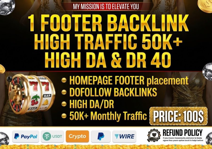 Premium 1 Footer Backlink on Homepage for Top Ranking SEO Power