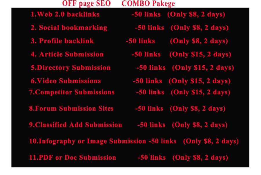 I will do high authority backlinks for off page seo