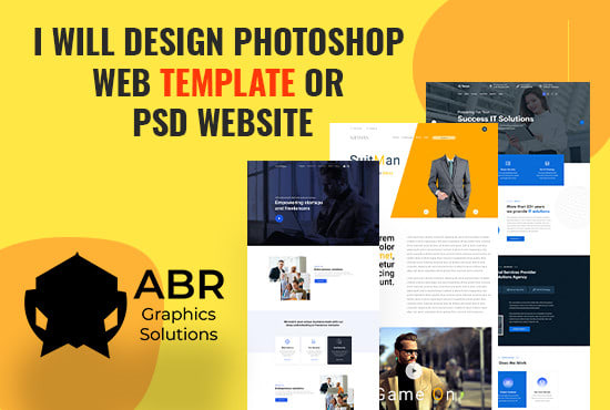 I will design any photoshop web templete or psd websites, ui design