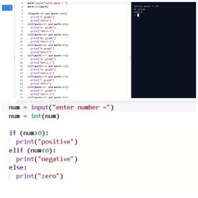 I will write simple python codes