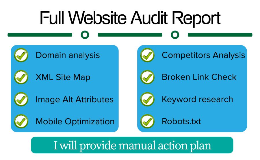 Complete website SEO audit and provide an action plan