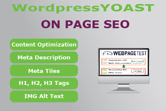 I will do On page SEO using Yoast SEO plugin